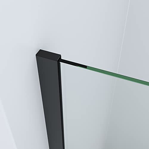 Wandanschlussprofil Wandprofil Duschprofil für Walk in Dusche Duschwand Glas Duschabtrennung Duschkabine U-Profil Aluminium Wandprofilleiste Wandabschlussleiste schwarz matt für Glasstärke 10 mm