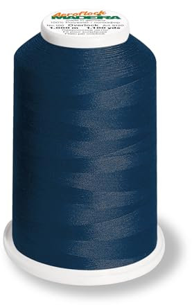 Aero-Flock 9120 und 9121 Miniking 1000m - Uni Multicolor Overlockgarn Bauschgarn für dehnbare Nähte, Nähgarn (Navy Blue)