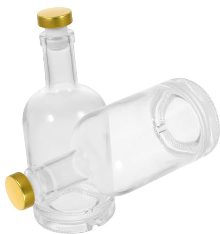 LIGIGWASH Botella De Licor De Vodka 2piezas 750ml Botellas De Vidrio Engrosadas Transparentes Tapón Hermético Para Vino Uso Bar y Hogar