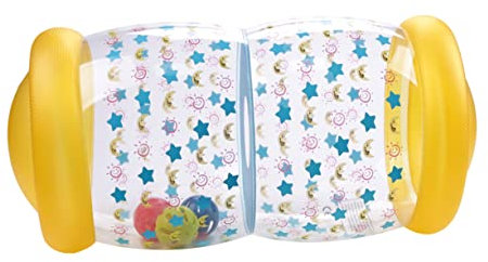 FRCOLOR Rodillo Inflable para Gatear de Bebés Juguete de Práctica de Gateo Entrenamiento de Coordinación Material Seguro Diseño Compacto y de Limpiar Color Amarillo