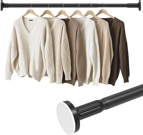Heavy Duty Extendable Telescopic Shower Curtain Pole Rail Rod Bathroom Window Clothes Rails Telescopic Shower Curtain Pole Rod Bath Door Window No Drilling (70-120cm)