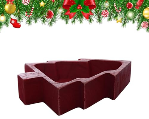 Cuenco de madera para velas, 25 cm, bandeja para servir árbol de Navidad, fabricación de velas, cuencos decorativos de Navidad, bandeja, cuencos, como bandeja para servir para mesas de campo