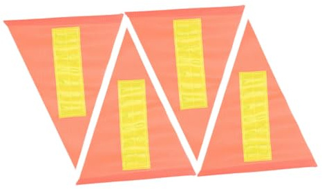 Beavorty 4 Piezas Banderín Reflectante de Seguridad para Bicicleta, Bandera Triangular de PVC 21x30x30 Cm, Color Naranja de Alta Visibilidad, para Poste de 6 Mm, Adecuado para Ciclismo y