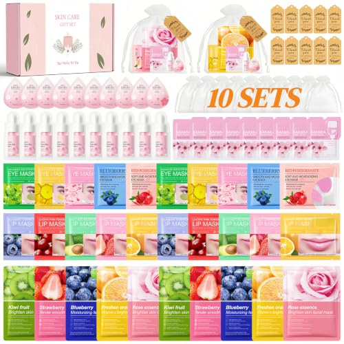 80 Pcs Pamper Gifts for Women Skincare Set, Spa Party Supplies Girls Sleepover Party Favours with Face Masks, Eye Mask,Lip Mask,Mud mask,Facial Serum&Cleanser,Bulk Gifts for Wedding Birthday Christmas