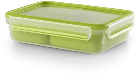 Tefal Boîte à déjeuner, Lunch box 1,2 L, 3 compartiments, Sans BPA, Hermétique, Compatible congélateur, micro-ondes, lave-vaisselle, Garantie 30 ans, Masterseal To Go Vert K3100412