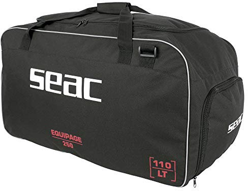 Seac Equipage 250, Tauchertasche mit wasserdichtem Fach, für Taucherausrüstung, mit Flossenfach, 75x40x35 cm