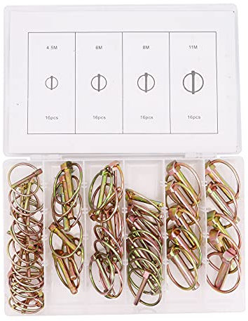 Yuhtech Klappsplinte, 50 Pcs 4 Größen Klappsplint Sortiment Klappstecker Klappsplinten Unterlegscheibensatz Sortiment