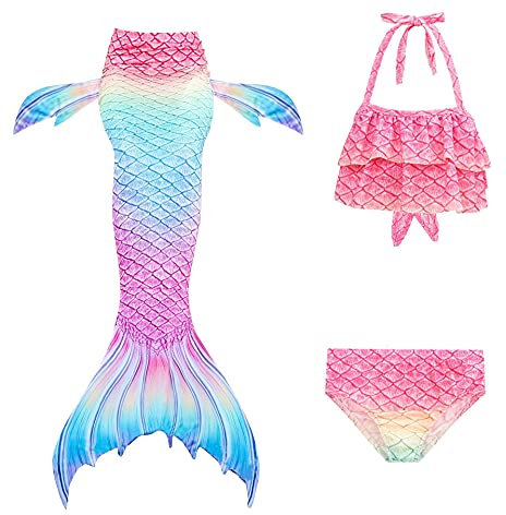 GD-SJK Lässige Badebekleidung für Mädchen, Bikini-Badeanzug, 3-teiliges Set für Kinder, Mädchen, Cosplay (#8,150cm)