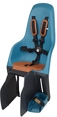 MINIA for Carrier 8405700004 - Rear bicycle child seat assembled on the luggage carrier, recommended age of 9 months to 6 years and maximum weight of 22kg in blue.
