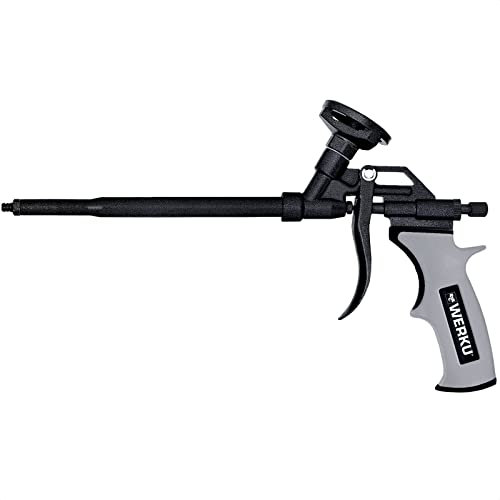 Werku WK501160, Pistola Espuma, Calidad Profesional, Presión Máxima 14 bar, Largo 190 mm, Exterior e Interior Totalmente Recubierto de Teflón, Compatible con Cartuchos Universales