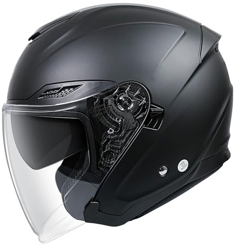 NENKI Casque Jet, Casque Moto avec Double Visière Homologué ECE 22 - 06 pour Femme Homme, Casque Scooter à Motifs Multiples
