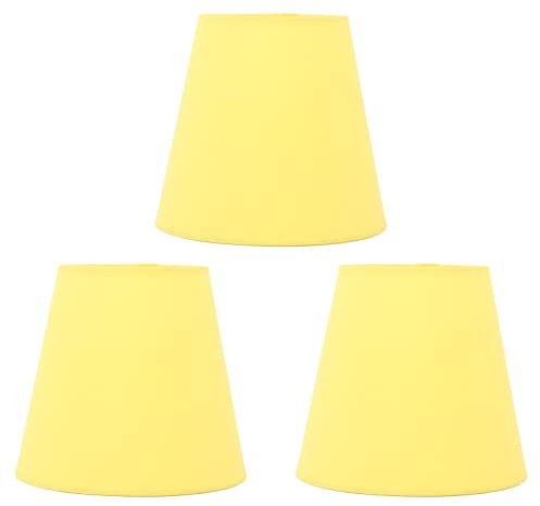 Marooma 3 Stück Lampenschirm, Tragbarer Stoff-Lampenschirm, Bunter Lampenschirm Vom Typ E14, Stoff-Lampenschirme für Tischlampen, Stehlampen, Lampenschirm-Abdeckung für Schlafzimmer,(Gelb)