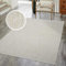 carpet city Kurzflor Teppich Wohnzimmer Creme - 120x170 cm - Einfarbig, Meliert - Fransen-Teppiche Modern, Boho für Schlafzimmer, Esszimmer