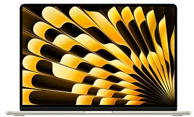 Apple 2024 Portable MacBook Air 15 Pouces avec Puce M3 : écran Liquid Retina 15,3 Pouces, 16 Go de mémoire unifiée, 512 Go de Stockage SSD, Clavier rétroéclairé, Touch ID. Lumière stellaire