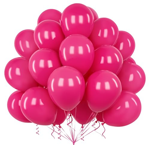 Teselife Palloncini Rosa Rossa, 50Pezzi 12Pollici Rosa Acceso Lattice Palloncino Arco Ghirlanda Kit Ragazza Donne Principessa Compleanno Proposta Matrimonio Anniversario Laurea Fidanzamento Deco