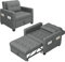 Yaheetech Schlafsessel mit Bettfunktion 3-in-1 Ausziehbares Schlafsofa Umwandelbarer Stuhl Bett Verstellbarer Einzelsessel mit Seitentasche, Liegefläche 190 x 71,5 cm, für kleinen Raum, Grau