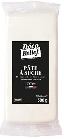 Déco Relief - Pâte à Sucre Rose Fuchsia 250 g - Pâte à Sucre Professionnelle pour Gâteaux, Pâtisserie - Coloris Rose - Fabriquée en France