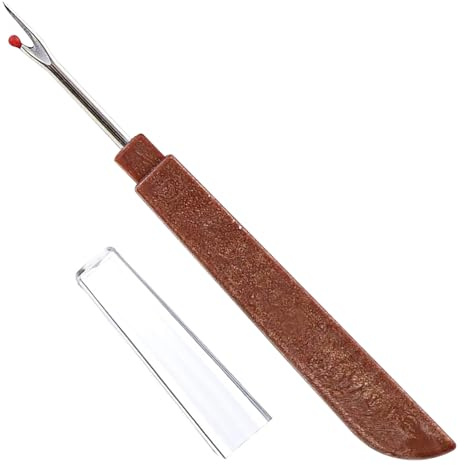 Trimming Shop Seam Ripper with Cap Sharp Stitch Unpicker Tool, Button Hole Cutter Quick Thread Ripper for Hand Sewing, Cross Stitch, Crafting & Embroidery - Wooden Effect Plastic Handle, 1pc