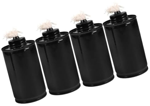 PRETYZOOM Lot De 4 Cartouches De Rechargeables En Métal Pour Torches De Jardin Réservoirs De Carburant En Faciles à Utiliser Éclairage Extérieur Solide