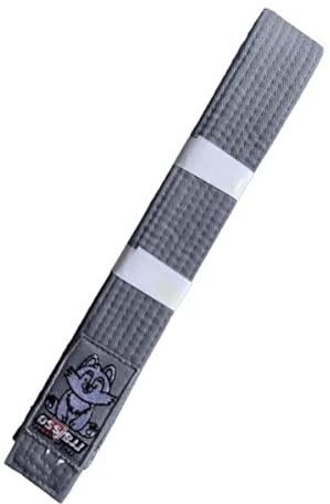 OSS Combat Sports BJJ - Cinturón infantil aprobado por la IBJJF, 100% algodón, ligero, diseño duradero, listo para competición, perfecto para jóvenes practicantes brasileños de Jiu-Jitsu., gris, 250