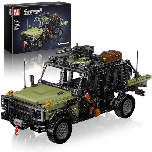 Mould King Technik Offroad-Angriffsfahrzeug mit APP Ferngesteuert, Konstruktions-Baukasten für Offroad-Fahrzeuge mit 1577 Teilen, STEM Spielzeug für Jungen ab 14 Jahren & Erwachsene（Kammer grün）