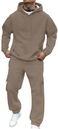 Couawaticy Tracksuit Mens Full Set Long Sleeve Hooded Sweatshirt and Sweatpants Set Hoodie Joggers Sets 2 Piece Fashion Sweatsuits for Men Sport Set Sweatpants and Sweatshirt UK