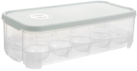 DIYEAH Scatola per Uova da Frigorifero con Coperchio Porta 10 Uova in Plastica Insapore Vassoio Robusto e Portatile per Conservazione e Trasporto Sicuro