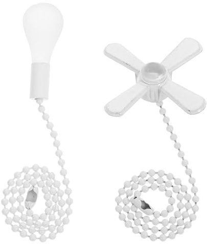 WATIIFUFU 2piezas Cadena de Tirón para Ventilador de Techo y Lámpara Accesorio Decorativo Metálico Blanco de Extensor Funcional para Iluminación y Ventilación