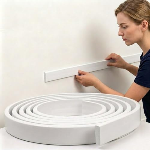 Flexibla Dekorlister Och Stuckaturlister Vägglister I Vattentät PVC 3D Dekorativ Gjutning För Väggar Tak Golvlister Och Spegelram White, 5M