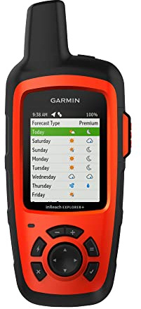 Garmin 010-01735-10 inReach Explorer+, Handheld Satellite Communicator with Topo Maps and GPS Navigation
