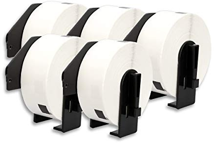 5 x DOREE DK-11201 Étiquettes d’Adresse, Compatibles avec Brother DK-11201,29 x 90mm, Pour imprimantes d’étiquettes Brother QL-500,QL-700,QL-800,QL-1050,QL-1100(400 étiquettes par rouleau)