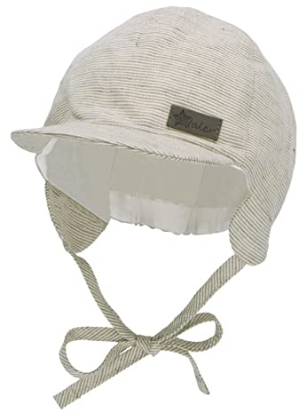 Sterntaler Baby Jungen Schirmmütze Baby Schirmmütze Ringel - Schirmmütze Baby, Baby Mützen - aus Baumwolle - dunkelgrün, 49