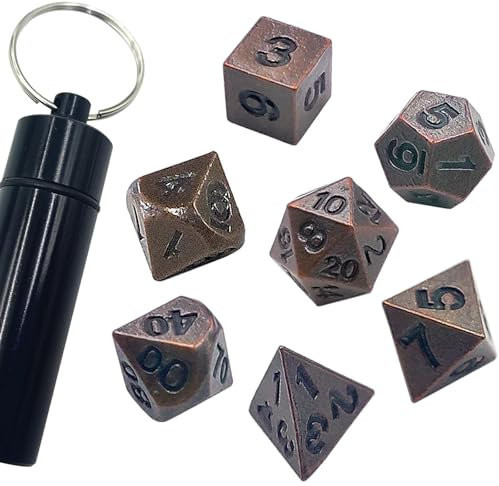 Juego de dados Bogoro, 7 piezas dados poliédricos metal para D&D y juegos de rol