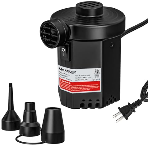 MAXEVER Electric Air Pump for Pool Inflatables: 2 in 1 Inflator Deflator