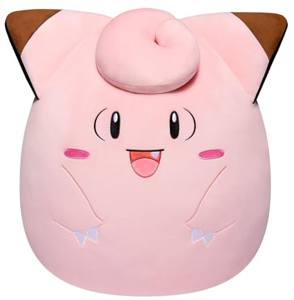 Pokémon Bandai Squishmallows 50 cm – Melofee (Clefairy) – großes Plüschtier ultraweich – offizielles Lizenzprodukt Riesen-Plüschtier