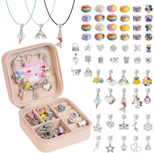 AUAUY Gåvor till flickor, armband gör det själv pysselset barn från 6 år, adventskalender fyllning julklappar för barn jultomte gåva flicka 4 5 6 7 8 9 10 11 12 år