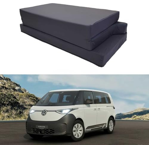 SHOGAZI Matelas de Voiture pour l'ID Buzz | 120/140 × 200 × 12 cm | Matelas de Voiture Pliable en Mousse à Froid et 100% Coton (Oeko-Tex) | Fabriqué en Allemagne |