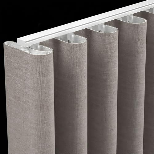 Juego de rieles de cortina ondulados de aluminio resistente de 2,3 a 20,7 pies (70 cm–6,3 m), riel opaco ajustable, ultrafino, montaje en techo/pared, deslizamiento suave, fácil de instalar (170 cm