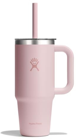 Hydro Flask – Travel Tumbler 710 ml (24 oz) with Clear Press-In Straw Lid – Acciaio Inox – Isolamento a Doppia Parete Sottovuoto – Resistente agli Schizzi – Trillium