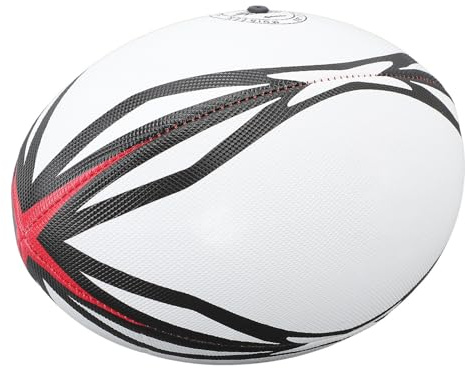 Generic Träning Rugbyboll Slagtålig PVC Nummer 9 Uppblåsbar Kompakt Vit för Matcher Daglig Träning