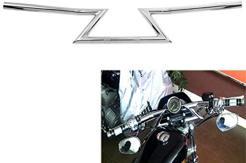 HDBUBALUS Motorrad-Lenker, 22 mm, Drag Z-Bar, für Harley, Honda, Yamaha, Suzuki, Kawasaki, Chopper, Bobber Touring Custom, Chrom
