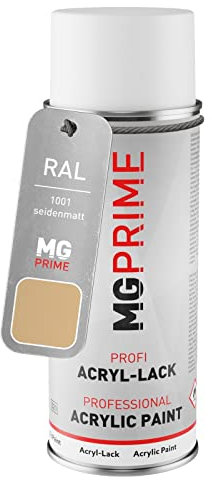 MG PRIME RAL 1001 Beige Bombe aérosol 400 ml mat satiné séchage rapide