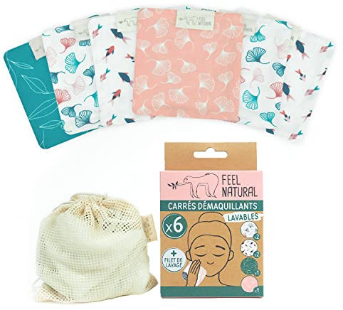 Set di 6 quadrati struccanti Expert + rete di lavaggio Feel Natural