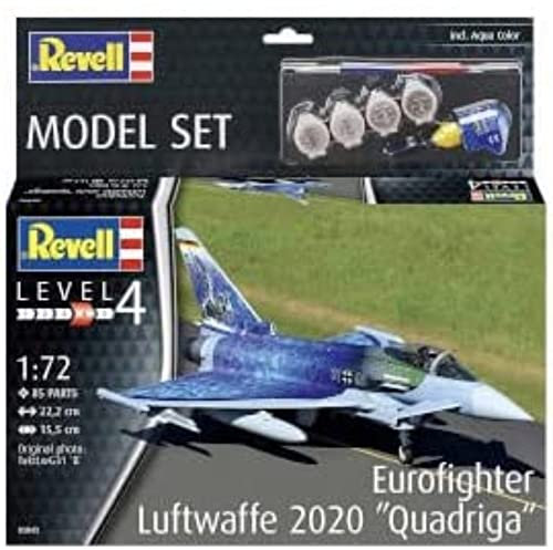 Revell Model Set Eurofighter Luftwaffe 2020 Quadriga, Unlackiert