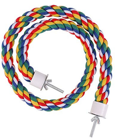 VILLCASE Papageien-Kletterseil Aus Baumwolle Buntes Vogelseil Für Papageien Und Sittiche 105 cm Kauspielzeug Und Sitzstange Zum Klettern Und Schaukeln