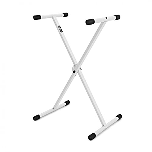 gear4music Lightweight X-Frame Keyboard Stand White 30kg Max Load