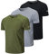 HUAKANG 3er Pack Sport Tshirts Herren Funktionsshirt Sportshirt Schnelltrocknend Atmungsaktiv Sport Shirt Männer Laufshirt Kurzarm Trainingsshirt Herren(520-Black Gray Green-M)
