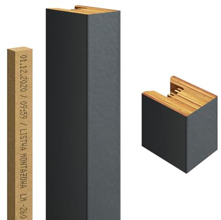 Premium 3D Slats - Panneaux muraux acoustiques décoratifs, verticaux, longueur 275 cm, largeur 2,9 cm Panneaux en bois, panneaux muraux, aspect bois, mur à lattes