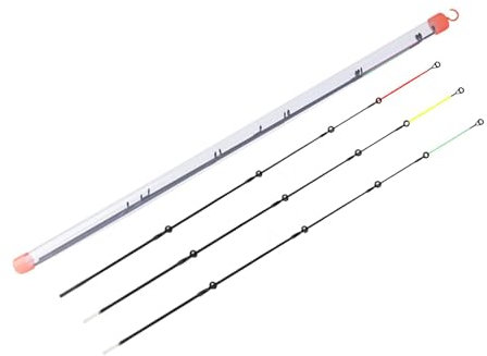 perfk 3-teiliges Feeder-Angelrute Karpfenrute aus Carbon/Fiberglas, Jigging-Ruten mit 3 Spitzen, Half Raft Tip Repair Extension, Karpfen-Angelrute, 356