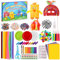 Pllieay Bastelset Kinder, 2000+PCS DIY Basteln Bastelkoffer, Bastelzubehör Bastelmaterial, Pfeifenreiniger, Pompons, Federn, Wackelaugen, Pailletten Bastelbedarf Basteln für Kleinkinder